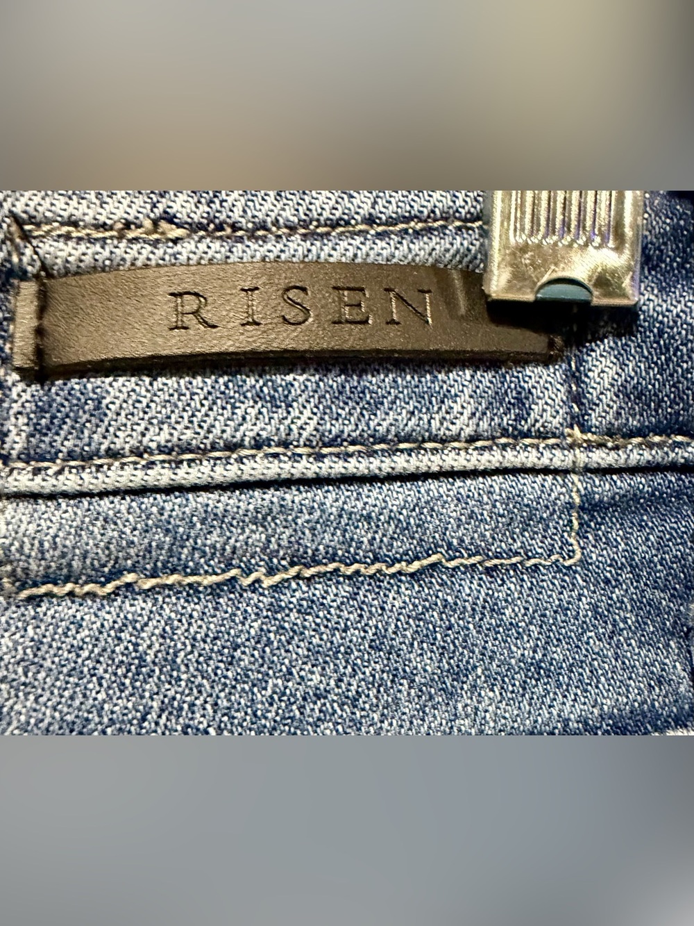 Risen Dark Wash Long Length Denim Shorts - Picture 8 of 12